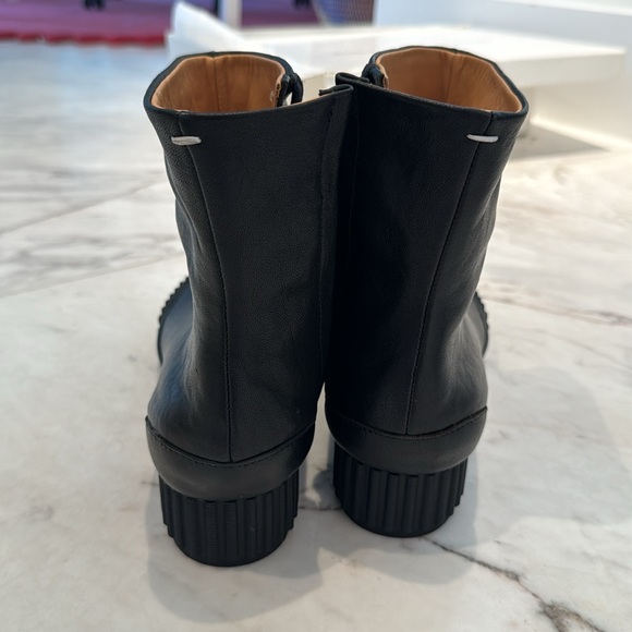 Exceptional quality black leather Japanese split toe tabi shoes boots sz9 - Picture 3 of 6